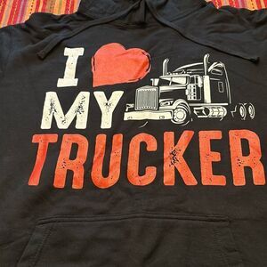 Truck Driver I Love My Trucker Wife Girlfriend Hoodie size XL